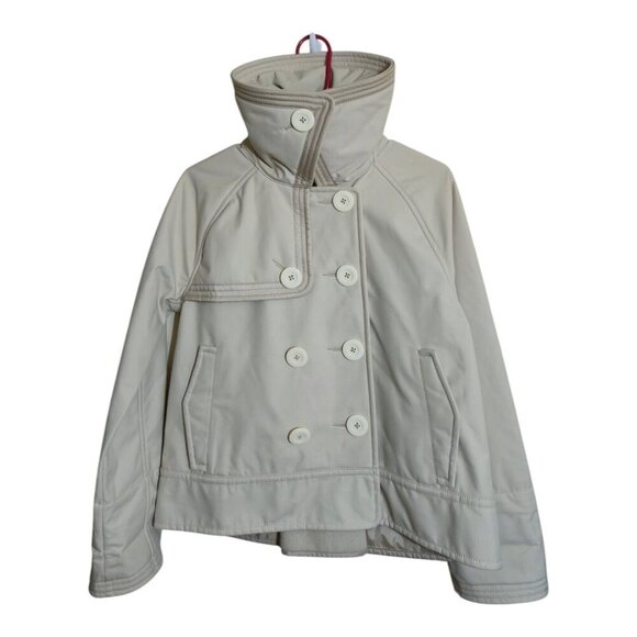 Lululemon jacket Women 8 Beige COCO Soft Shell Double Breasted Career Preppy - Picture 1 of 6